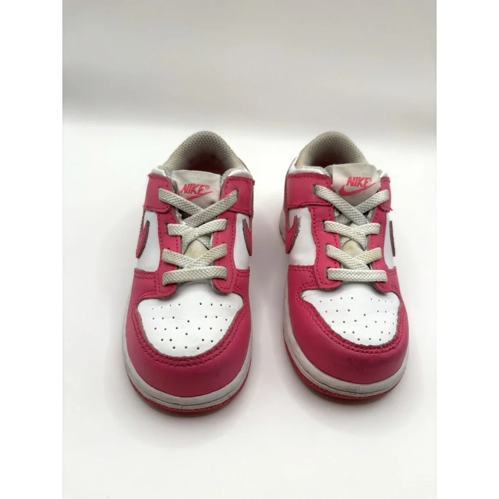 Nike Dunk Low size 8C Pink and White Toddlers Babys